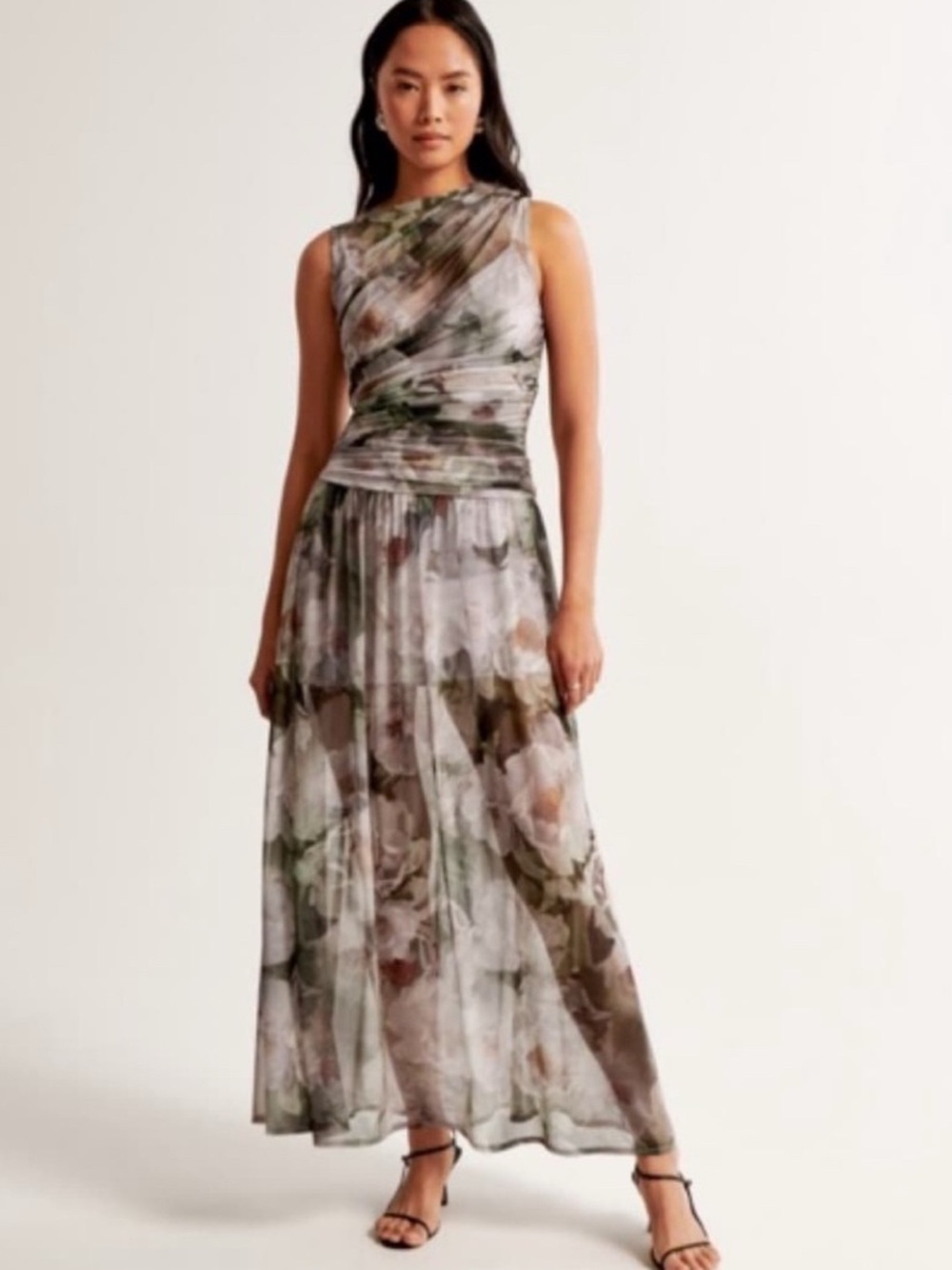 Abercrombie and Fitch floral mesh maxi dress size large